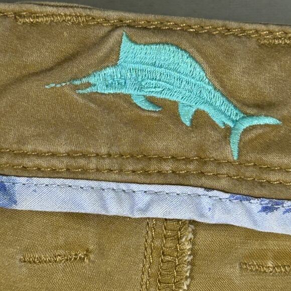 Tommy Bahama Mens 36x30 Chino Pants Tan Flat Front Stretch Cotton Tencel Blend - Picture 5 of 16